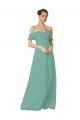 Hand-Ruched Chiffon Bridesmaid Dress with Flutter Sleeves Essex