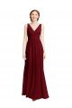 Long Chiffon V-Neck Bridesmaids Dress with Double Strap Essex
