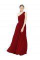 Draped One Shoulder Long Floor Length Chiffon Bridesmaid Dress Essex