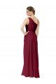 Draped One Shoulder Long Floor Length Chiffon Bridesmaid Dress Essex