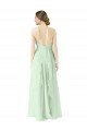 Front halter Neckline and Deep Back Long Chiffon Bridesmaid Dress Essex