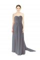Long Chiffon Bridesmaid Dress with Sweetheart Neckline and Flowing Back Essex