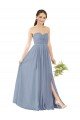 Deep Sweetheart Neckline Open Back Long Chiffon Bridesmaid Dress Essex