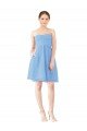 Short Knee Length Chiffon Cocktail Bridesmaid Dress with Twisted Strapless Sweetheart Neckline Essex