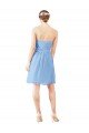 Short Knee Length Chiffon Cocktail Bridesmaid Dress with Twisted Strapless Sweetheart Neckline Essex