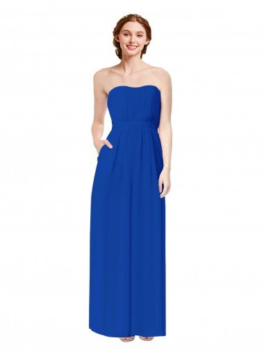 Strapless Sweetheart Keyhole Back Long Chiffon Bridesmaid Dress Essex