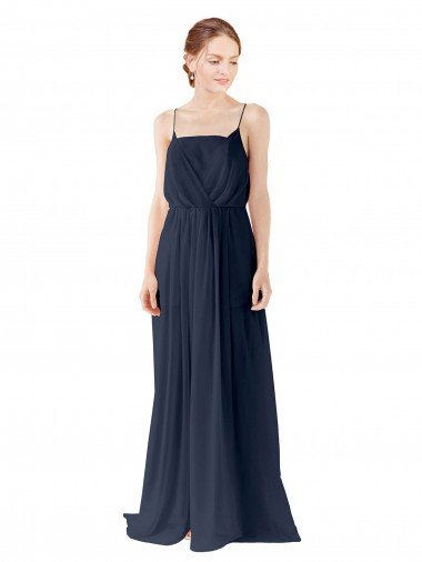 Spaghetti Straps Open Back Long Chiffon Bridesmaid Dress Essex