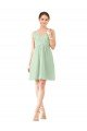 v-Neckline Short Knee Length Chiffon Cocktail Bridesmaid Dress Essex