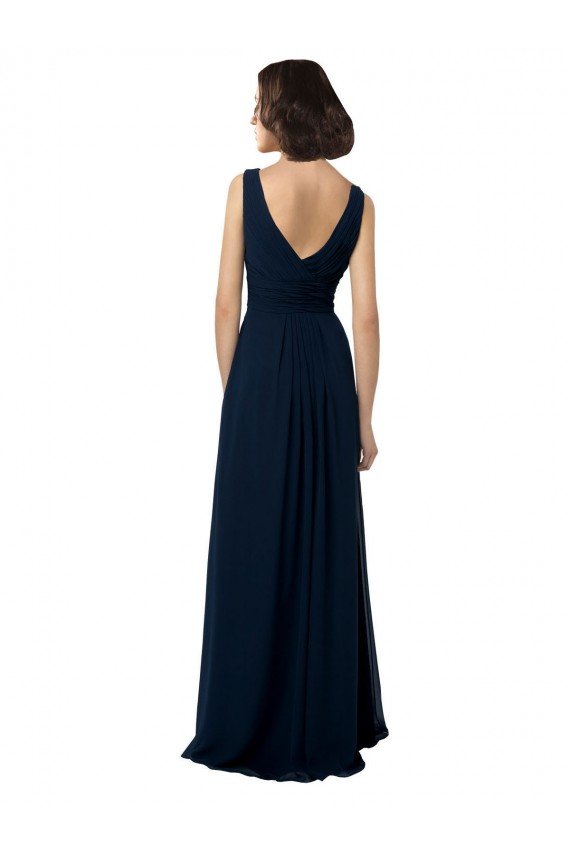 Chiffon Sleeveless Bridesmaid Dress with V Front and Back Essex