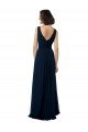Chiffon Sleeveless Bridesmaid Dress with V Front and Back Essex
