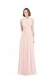 Sleeveless Chiffon High Neck Bridesmaid Dress with Diagonal Pleats Essex