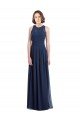 Chiffon High Neck Sleeveless Bridesmaid Dress with Pleats Essex