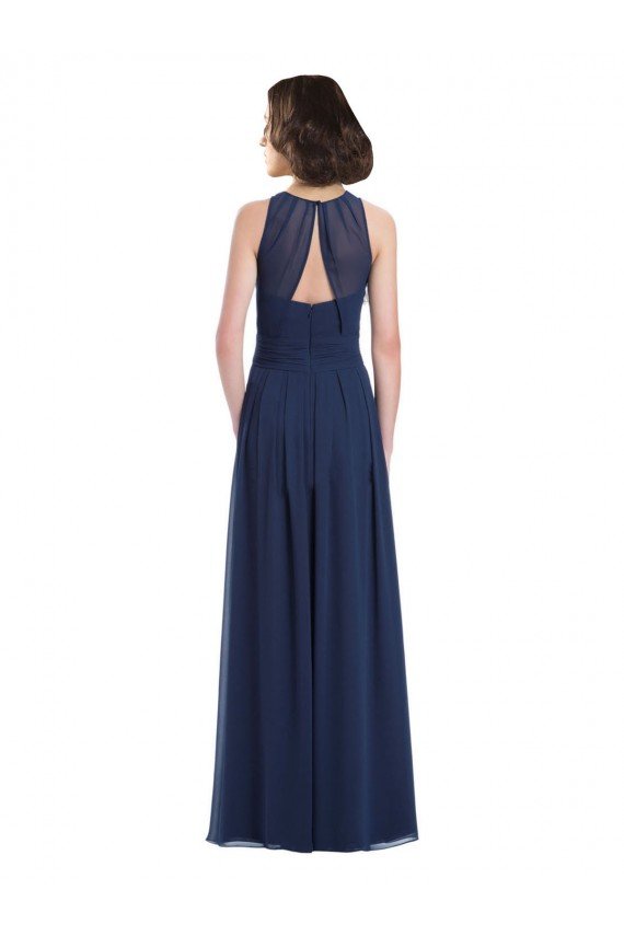Chiffon High Neck Sleeveless Bridesmaid Dress with Pleats Essex