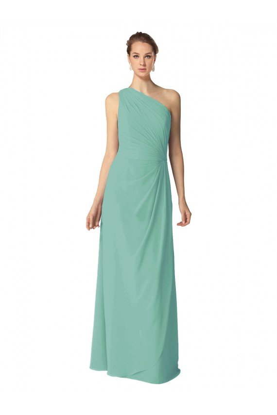 Long Chiffon One Shoulder Full Length Bridesmaid Dress Essex