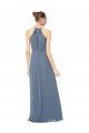 Spaghetti Strap Long Chiffon Halter A-Line Bridesmaid Dress Essex
