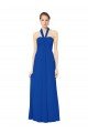Sleeveless Long Chiffon Empire Gown with Pleated Halter Straps Essex