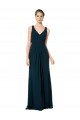 Long Chiffon V-Neck Sleeveless Bridesmaid Dress with Large Keyhole Back Essex