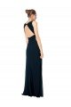 Long Chiffon V-Neck Sleeveless Bridesmaid Dress with Large Keyhole Back Essex
