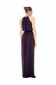 High Neck Long Chiffon Halter Bridesmaid Dress with Drape Chiffon Overlay Essex