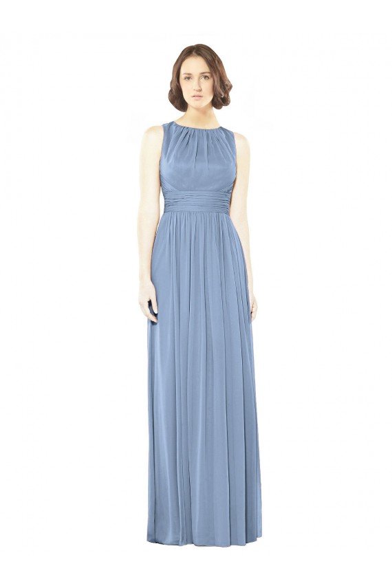 Open Keyhole Back Bateau Neck Chiffon Bridesmaid Dress Essex