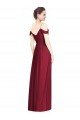 Off the Shoulder Long Chiffon Bridesmaid Dress with Pleated Sleeves Essex