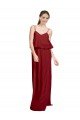 Long Chiffon Bridesmaid Dress with Slim Straps and Open Back Essex
