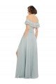 Luxe Chiffon Bridesmaids Dress with Off the Shoulder Flounced Neckline Essex