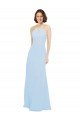 Floor Length Chiffon Bridesmaids Dress with Front Keyhole Neckline Essex