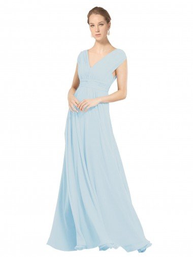 Chiffon Bridsmaids Dress with V-Neckline and Tie V Back Essex