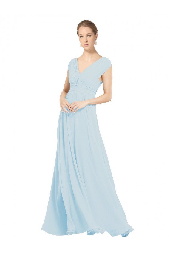 Chiffon Bridsmaids Dress with V-Neckline and Tie V Back Essex
