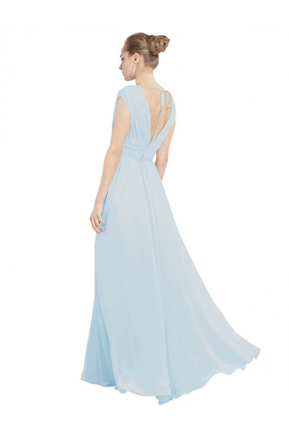 Chiffon Bridsmaids Dress with V-Neckline and Tie V Back Essex
