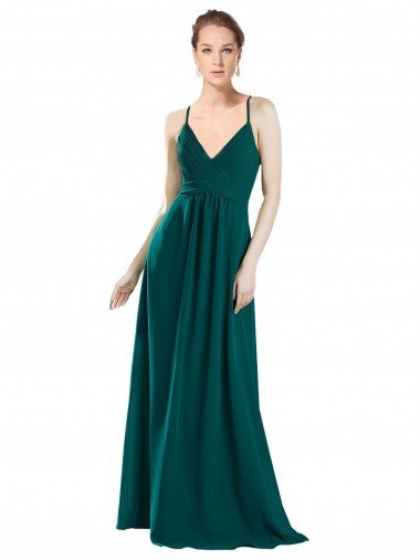 Sexy Chiffon Bridesmaid Dress with Deep V-Neckline Essex