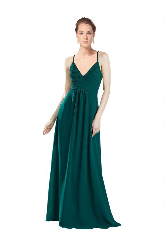 Sexy Chiffon Bridesmaid Dress with Deep V-Neckline Essex