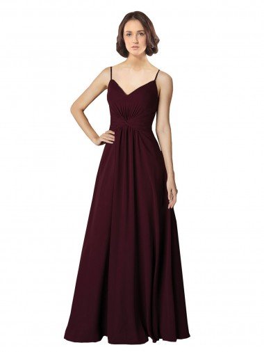 V-Neck Chiffon Bridesmaid Dress with Twist Front Bodice Essex