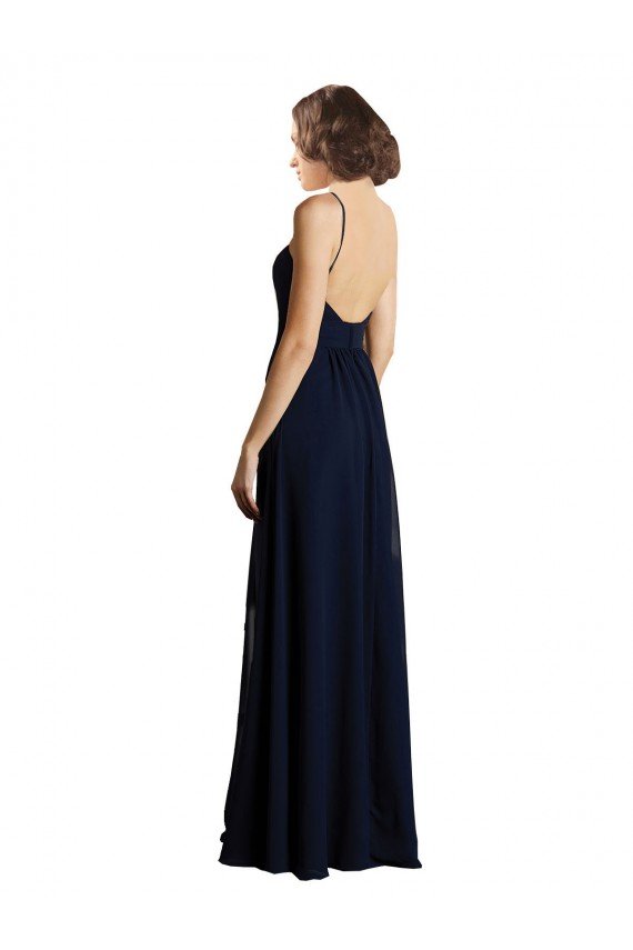 Simple Chiffon Bridesmaid Dress with Deep V-Neckline Essex