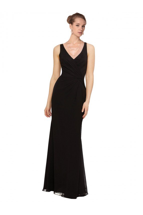 Open V-Back Chiffon Bridesmaids Dress with V-Neckine Essex