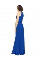 Long Jewel Neckline Chiffon Bridesmaids Dress wit Chiffon Tie Sash Essex