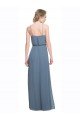 Long Chiffon Spaghetti Strap Bridesmaid Dress with Blouson Top Essex