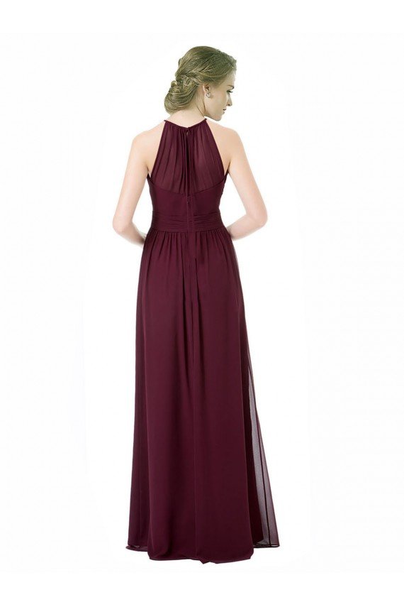 Full Length Chiffon Sweetheart Bridesmaid Dress with An Illlusion Overlay Essex