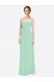 Long Chiffon Bridesmaid Dress with a Sweetheart Neckline and Pleated Shoulder Straps Essex
