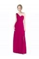 Full Length Chiffon Bridesmaid Dress with One Wide Shoulder Strap Essex