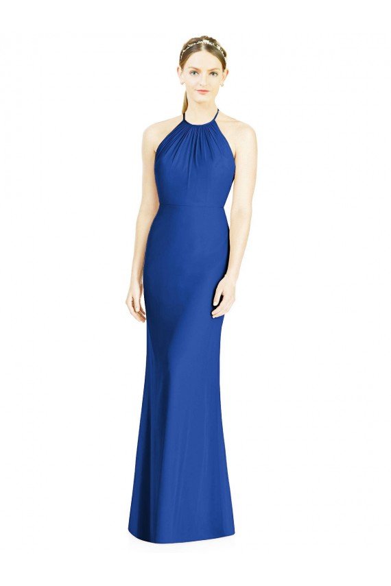 Criss Cross Low Back Halter Chiffon Bridesmaid Dress Essex