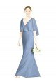 V-Back Trumpet Chiffon Bridesmaid Dress with Draped Cape Overlay Essex