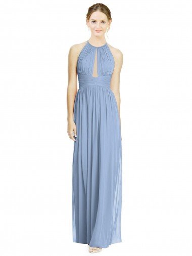 Open Back Long Chiffon Halter Bridesmaid Dress Essex