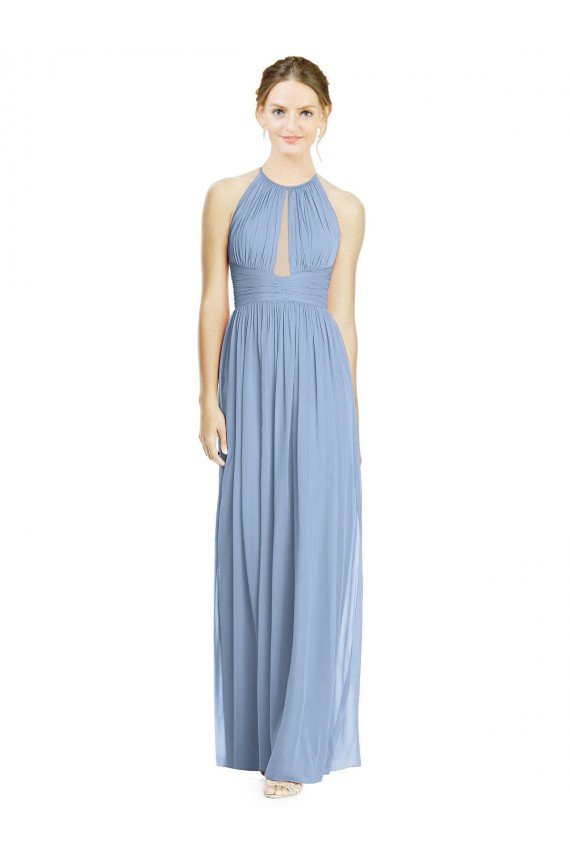 Open Back Long Chiffon Halter Bridesmaid Dress Essex