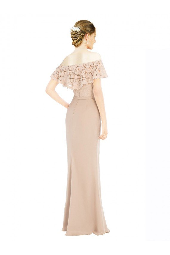 Off the Shoulder Sleeves Sheath Chiffon Bridesmaid Dress / Prom Dress Essex