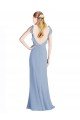 Fluted Chiffon Wrap Bridesmaid Dress with Ruffles V-Neck Essex