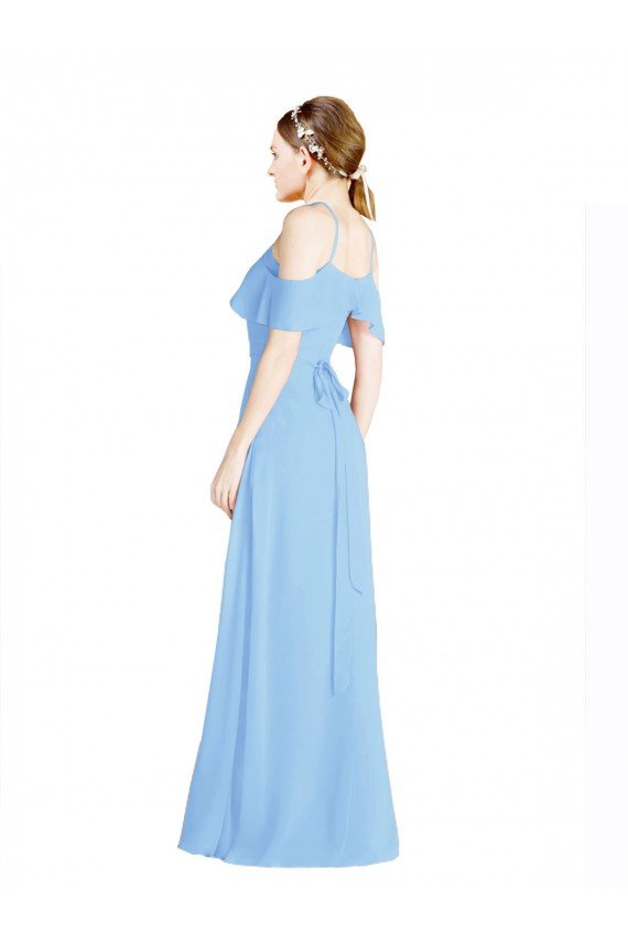 Halter Frill Cold Shoulder A-Line Chiffon Bridesmaid Dress Essex