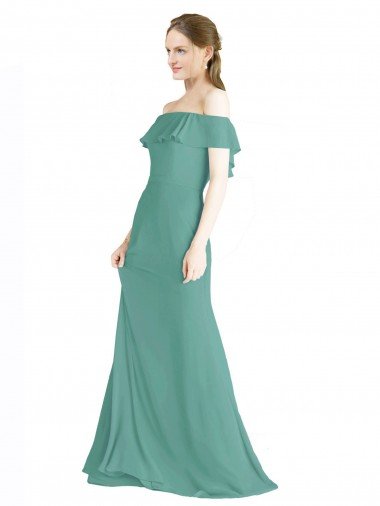 Off the Shoulder Bohemian Chiffon Bridesmaid Dress Essex