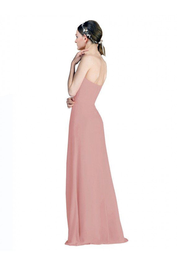 Daped A-Line Chiffon Bridesmaid Dress with Pleated Sweetheart Bodice Essex